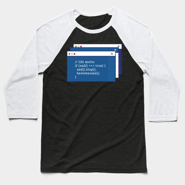 Funny coding computer screen Baseball T-Shirt by FunSillyShop